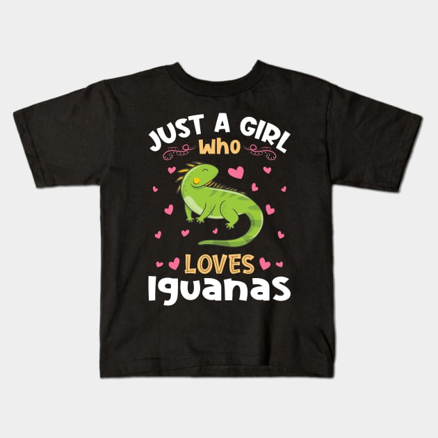 Just a Girl who loves Iguanas Kids T-Shirt by aneisha